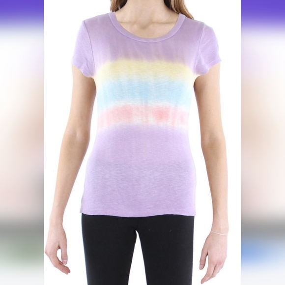 Tops - Anthropologie - NEW Maronie Tie Dye Knit Pullover T-Shirt Blue Ribbed Top